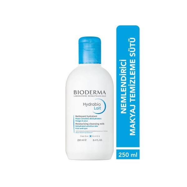 Bioderma Hydrabio Milky Cleanser - Gentle, No-Rinse Makeup Remover for Dry Skin, Hypoallergenic & Fragrance-Free, 8.45 fl oz
