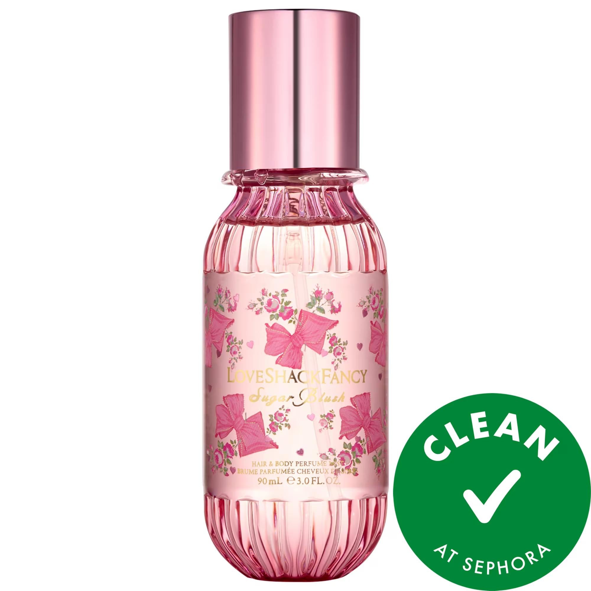 LoveShackFancy Sugar Blush Hair & Body Perfume Mist - Fruity Florals Fragrance with Vanilla & Passion Fruit for Women