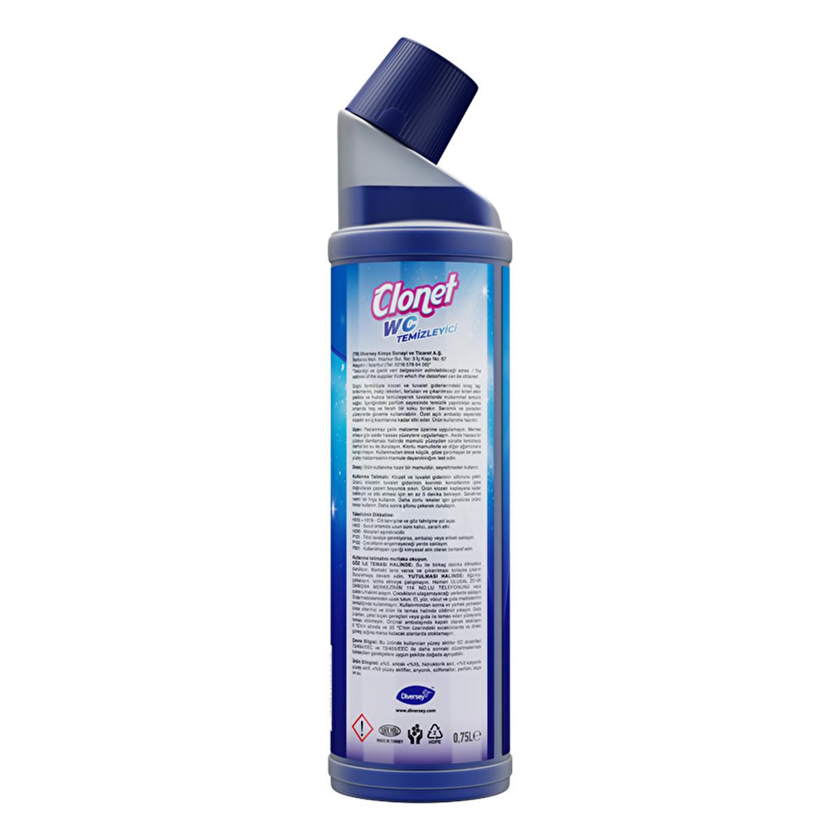 Diversey Clonet Toilet Cleaner - Effective & Powerful 25.36 fl oz Jel Toilet Bowl Cleaner with Hydrochloric Acid