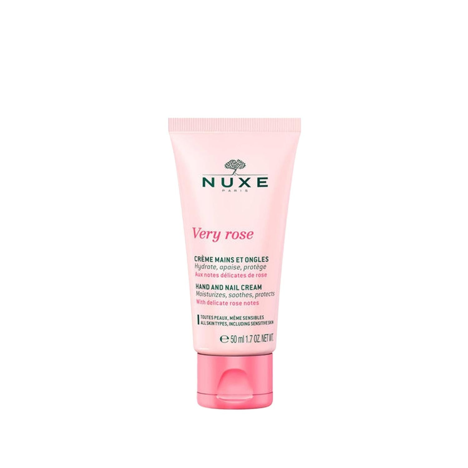 Nuxe Very Rose Hand And Nail Cream El Kremi 50ml - Moisturizing & Nourishing Cream for Dry Hands & Nails