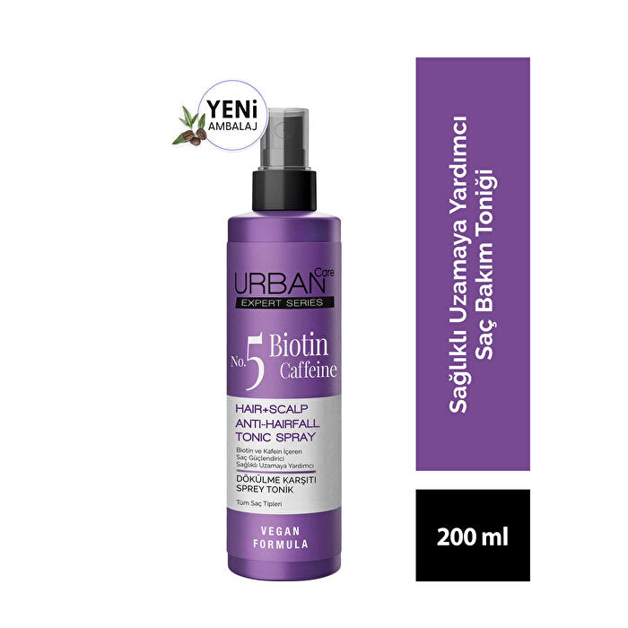 Urban Care Expert Hair Tonic Biotin&Caffeine 200 ml with Pink Scalp Massager Hair Brush