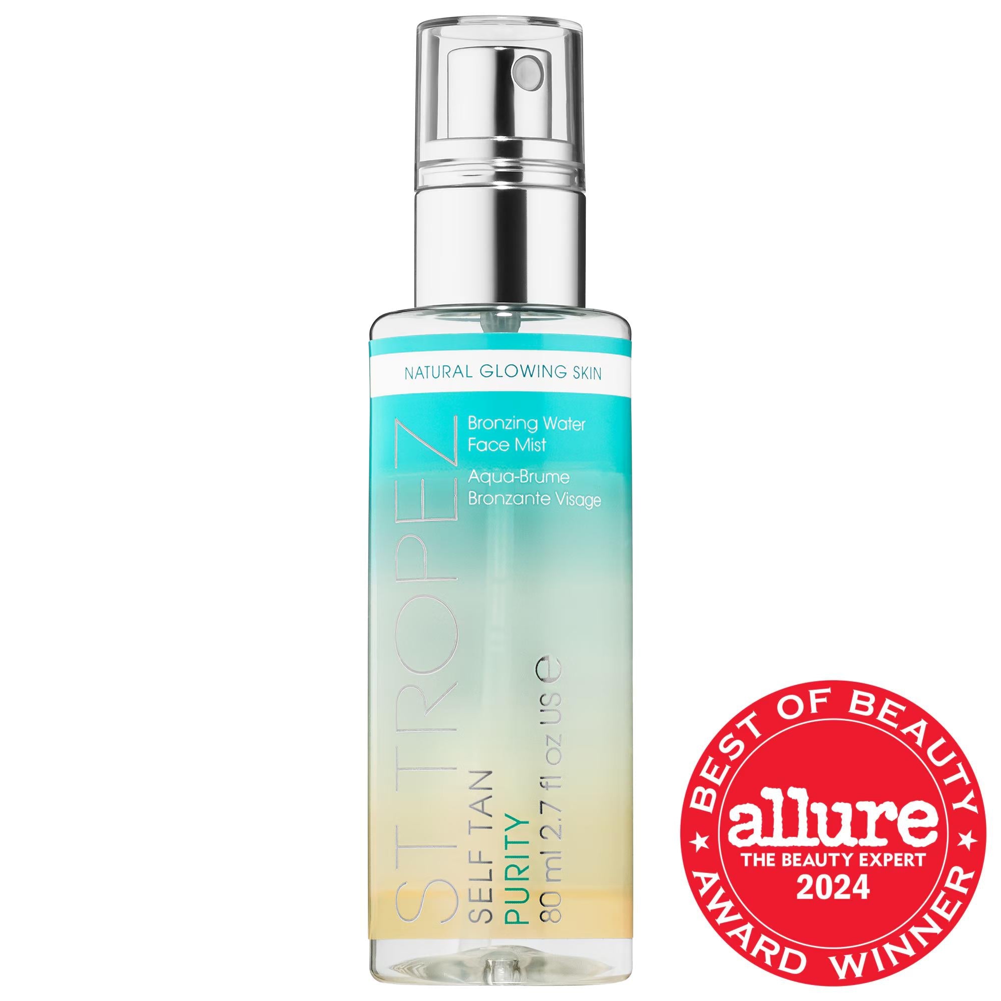 St. Tropez Self Tan Purity Bronzing Water Face Mist: Natural, Streak-Free Golden Tan for All Skin Types - Vegan & Cruelty-Free Hydrating Tanner