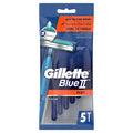 Gillette Disposable Razor for Men - Blue II Plus 5-Pack, Comfortable & Convenient Shaving Solution