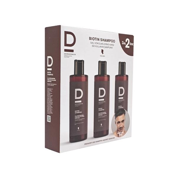 Dermoskin Biotin Hair Loss Shampoo for Men: Herbal DHT Blocker & Hair Strengthening - Reduce Thinning & Promote Hair Growth