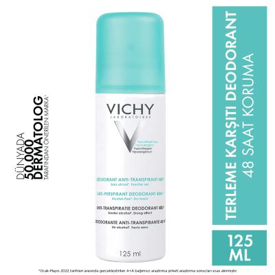 Vichy Anti-Transpirant Deodorant - Hypoallergenic, Long-Lasting Sweat & Odor Protection for Sensitive Skin