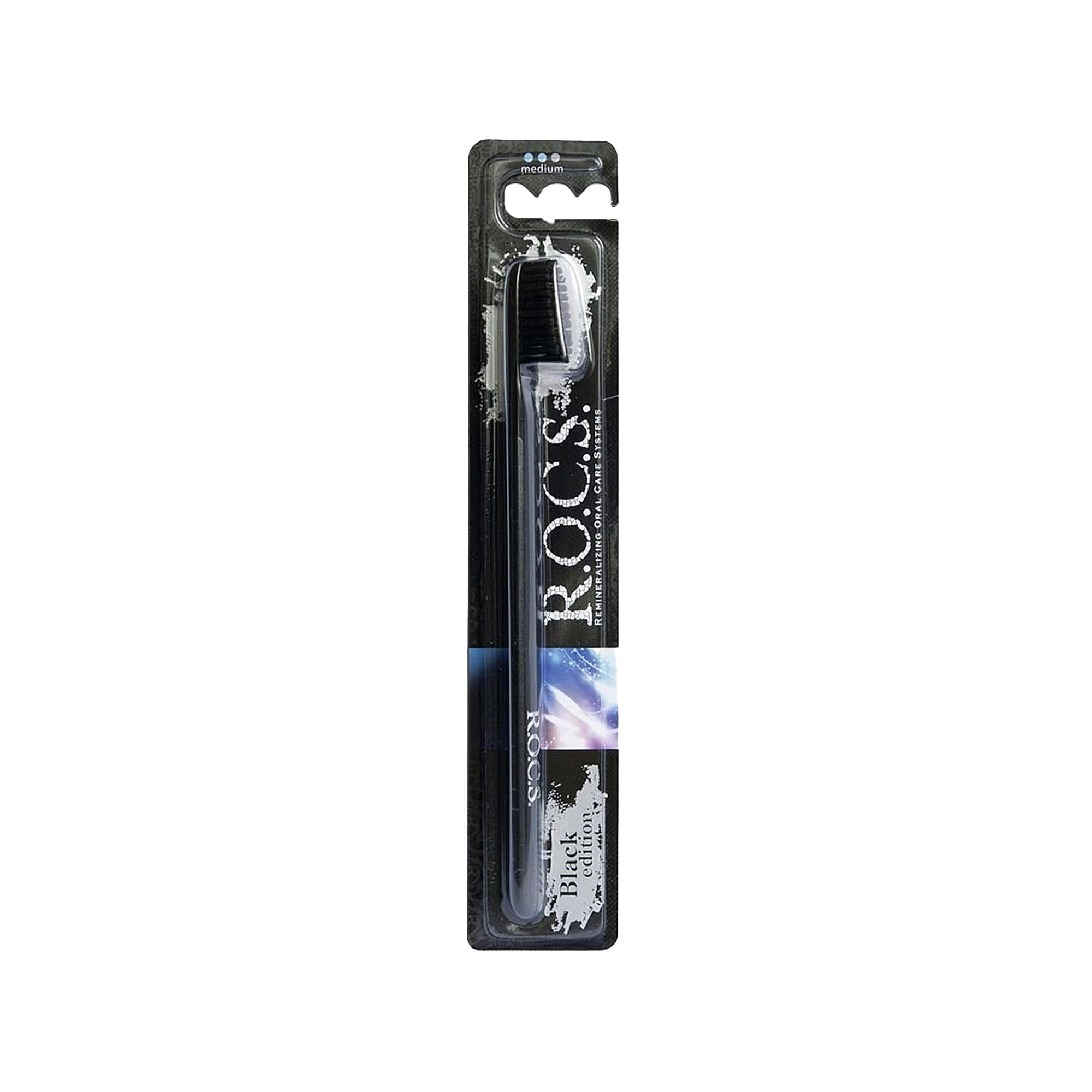 Rocs Black Edition Toothbrush - Premium Oral Hygiene for Effective Dental Care
