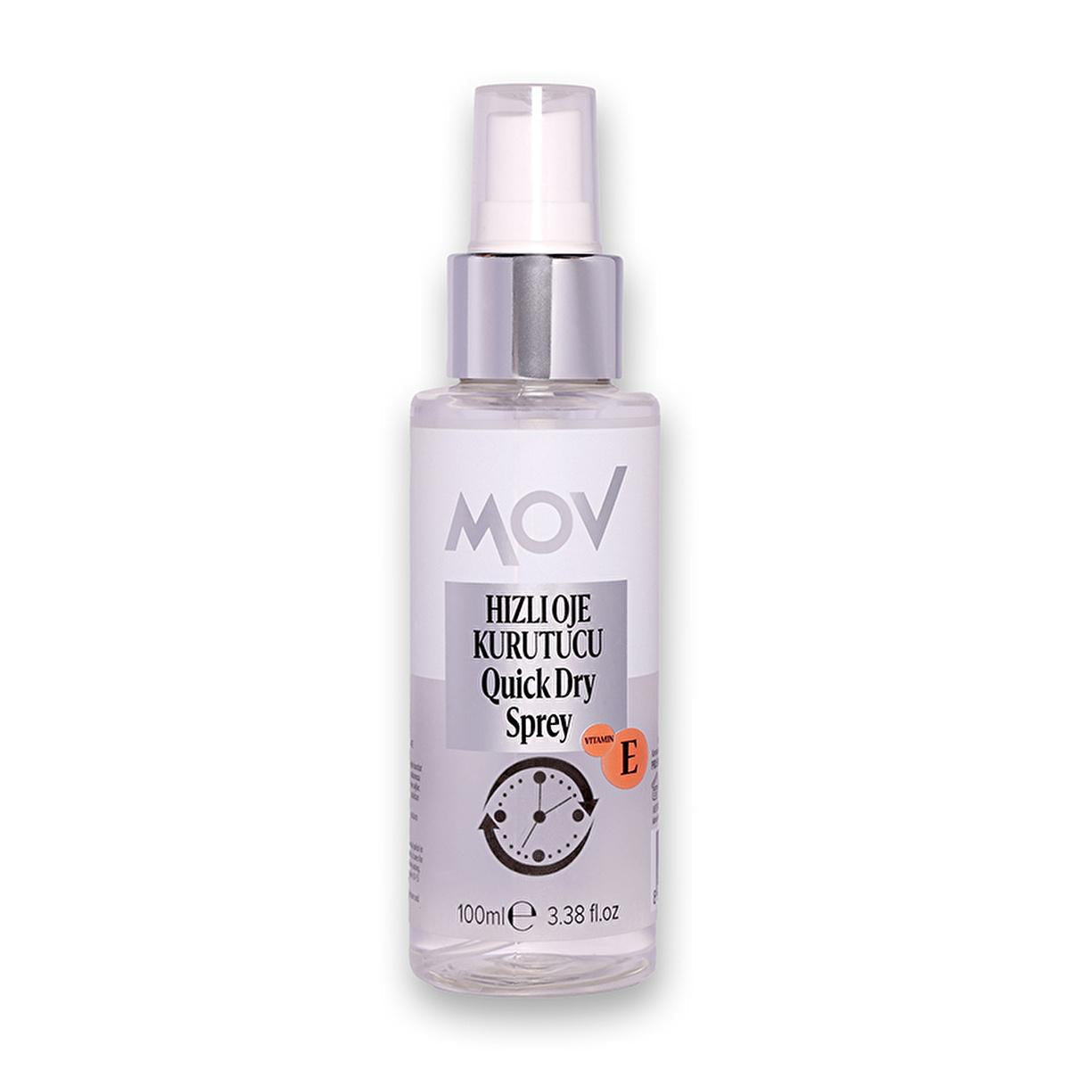 Mov Nail Dryer Spray - Quick Drying Nail Polish Spray with E Vitamin - 3.38 fl oz