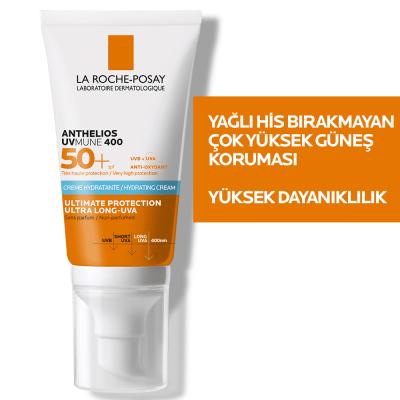La Roche-Posay Anthelios UVMune 400 SPF50+ Sunscreen: Broad Spectrum Protection, Moisturizing, No White Cast - For Sensitive, Sun-Allergy Prone Skin, 1.69 fl oz