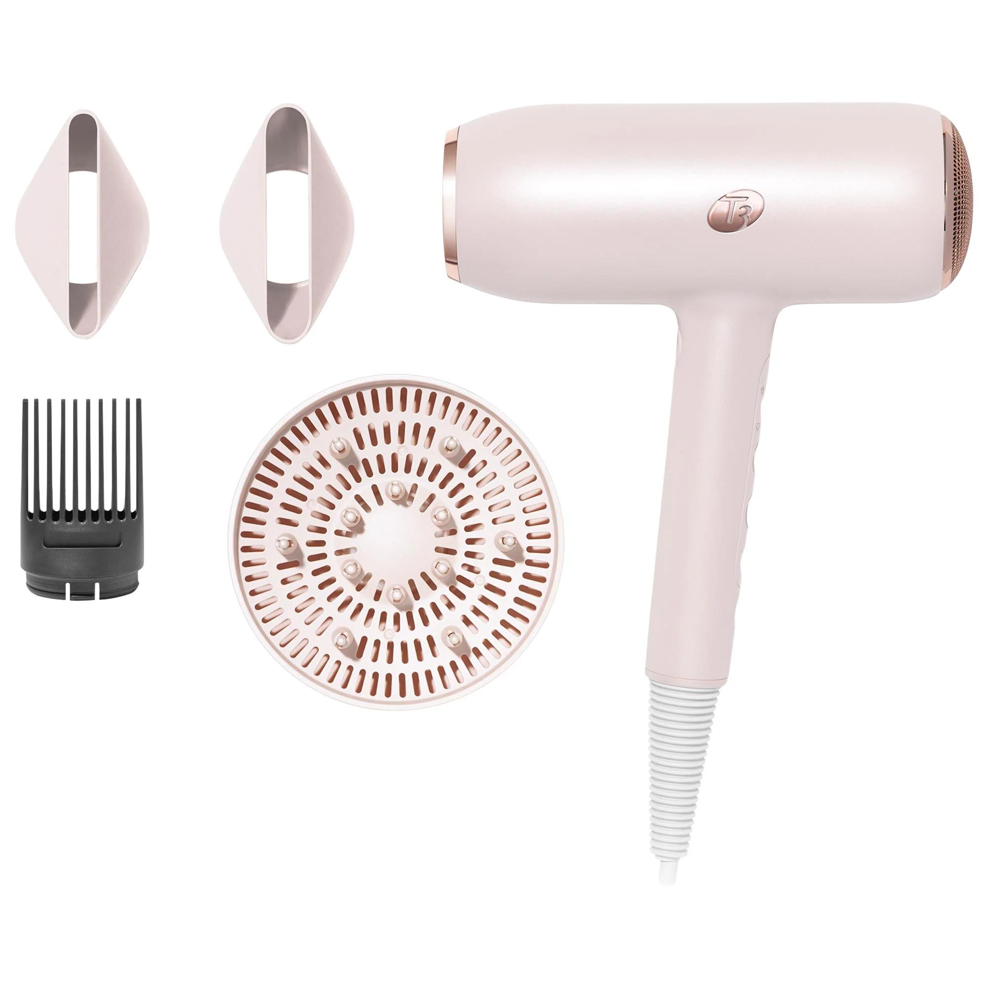 T3 Featherweight StyleMax Professional Hair Dryer with Automated Heat - Fast Drying, Less Damage, Multiple Attachments