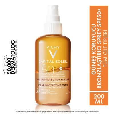 Vichy Capital Soleil SPF 50 Tanning Sunscreen Spray - Water-Resistant Sunscreen Spray with SPF 50 Protection