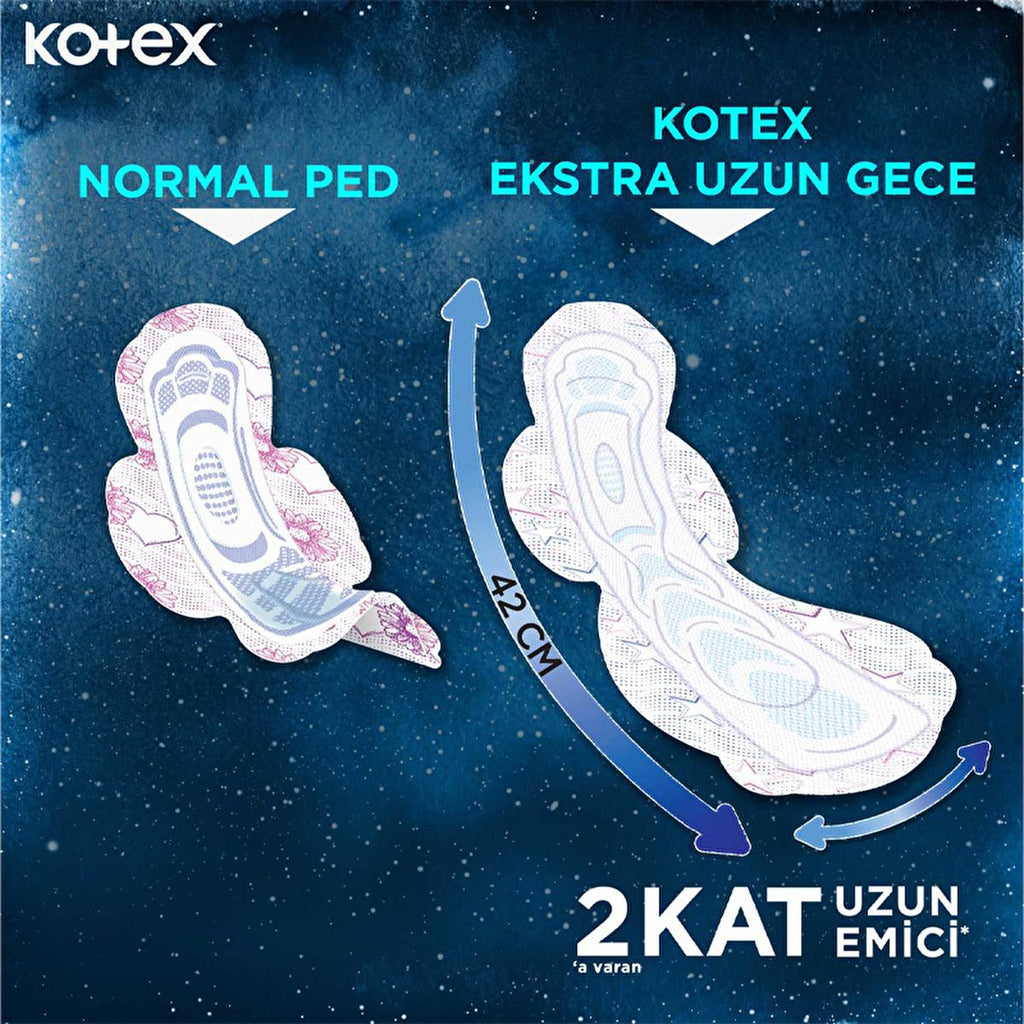 Kotex Ultra Ekstra Uzun Gece Hijyenik Ped - Comfortable, Reliable Menstrual Protection