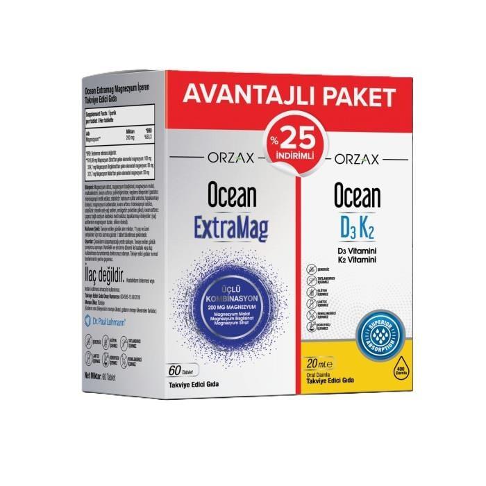 Ocean Nutrition Magnesium & Vitamin D3K2 Bundle - 60 Tablets + 20ml Liquid Drops