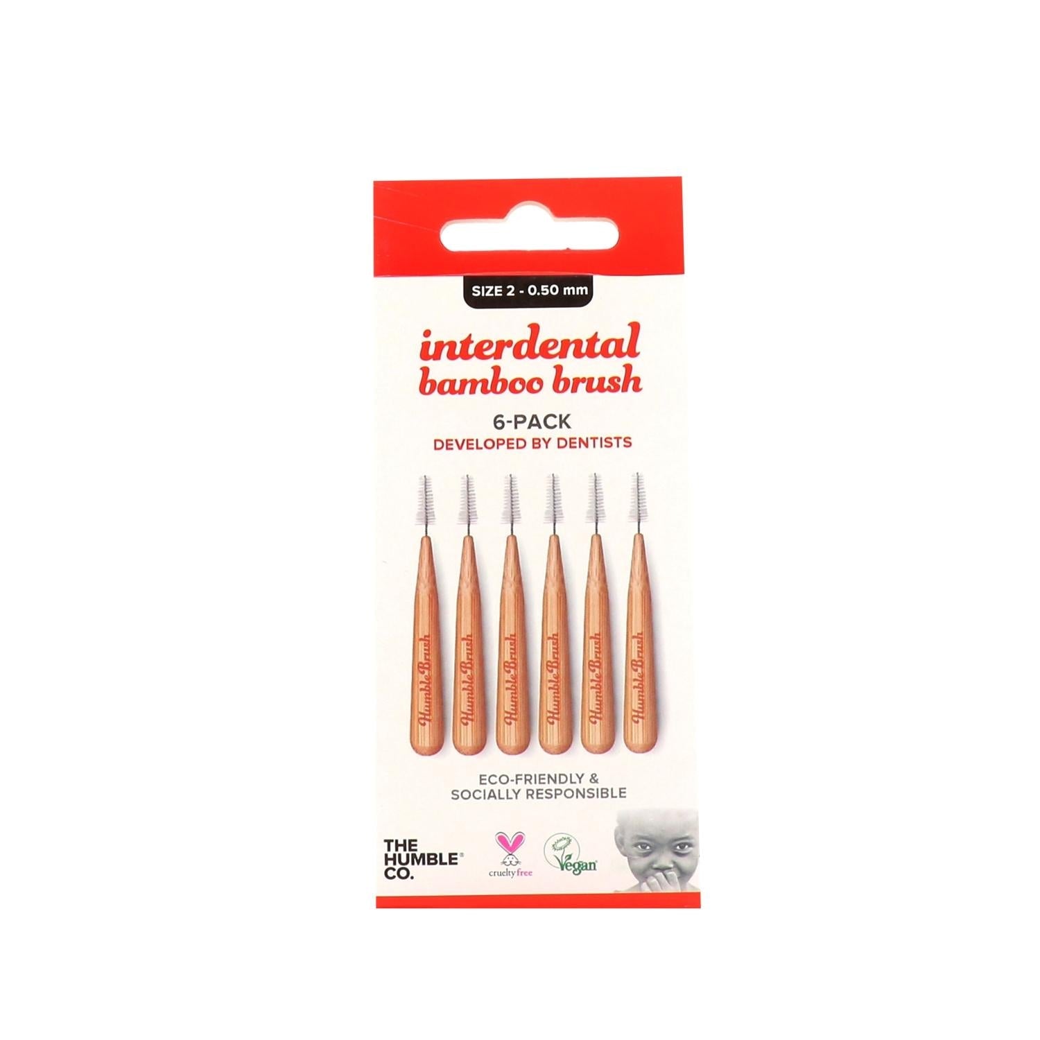 The Humble Co Bamboo Interdental Brushes Size-02 6-Pack - Eco-Friendly Oral Care for Health-Conscious Individuals