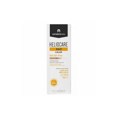 Heliocare 360 Gel Oil Free Bronze SPF50 Sunscreen Gel for Oily Skin - Matte Finish, Tinted, Anti-Aging Protection