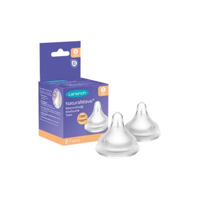 Lansinoh Natural Wave Baby Bottle Nipple - BPA Free, Slow Flow, 2 Pack