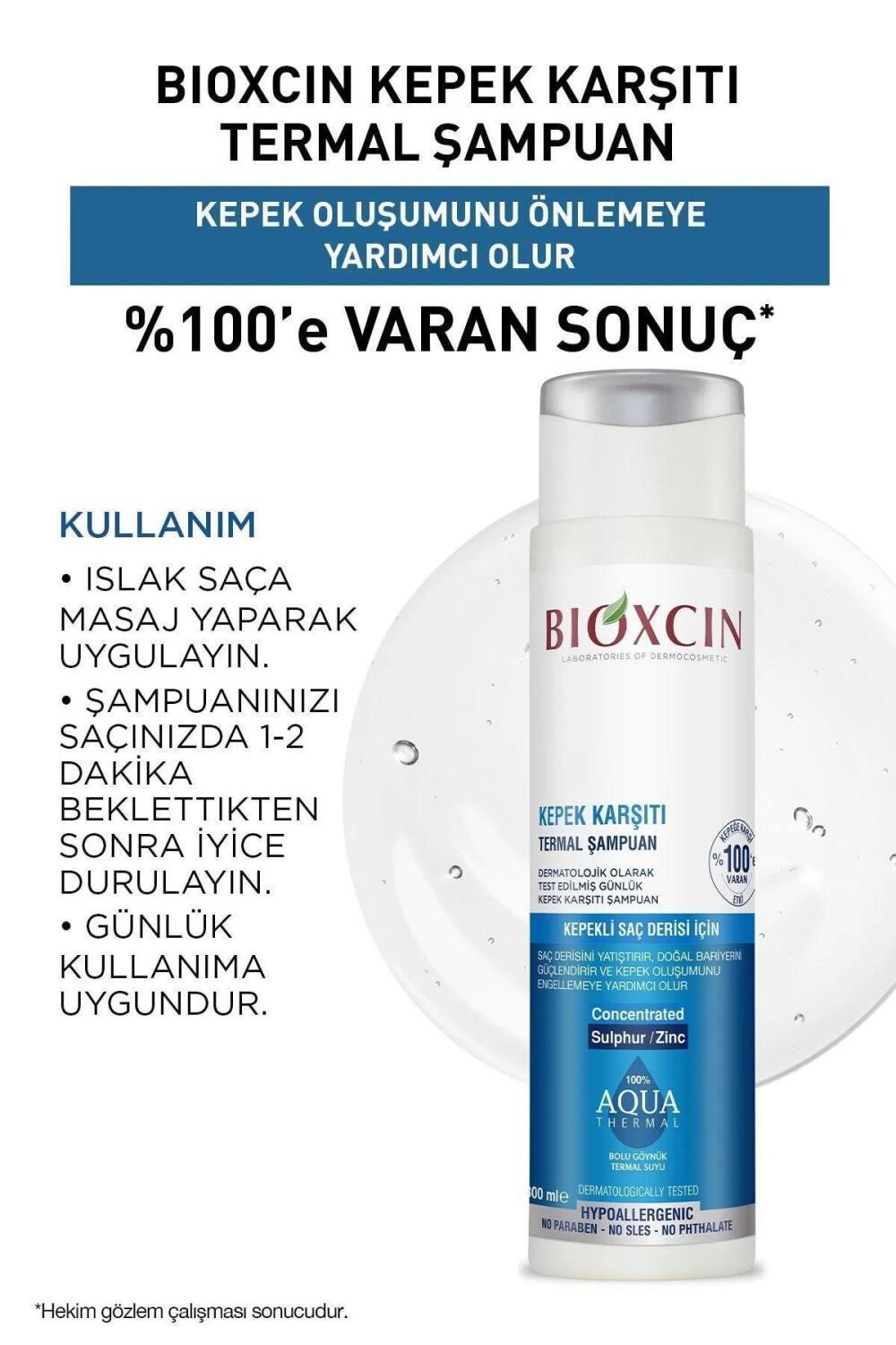 Bioxcin Sulfate-Free Shampoo with Aqua Thermal - Anti-Frizz, Gentle Hair Care, 300ml