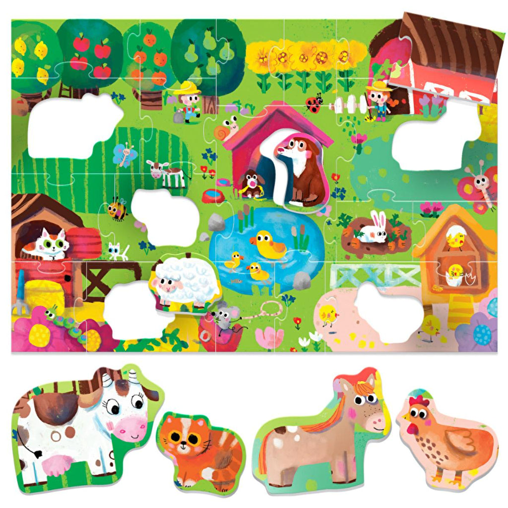 Headu Ecoplay Shaped Puzzle for Children - Farm Themed Educational Toy for Toddlers Aged 2-5 Years