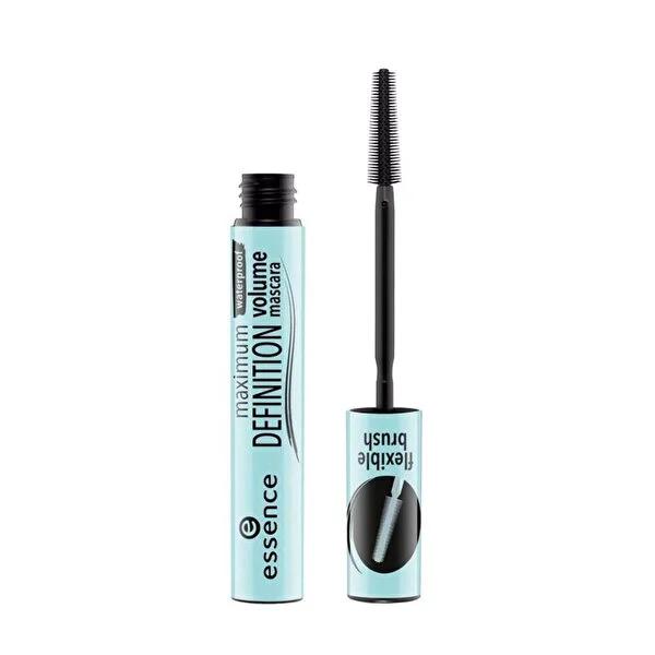 Essence Maximum Definition Waterproof Mascara: Volumizing, Lengthening, Clump-Free, Long-Lasting Eye Makeup - For Dramatic Lash Definition