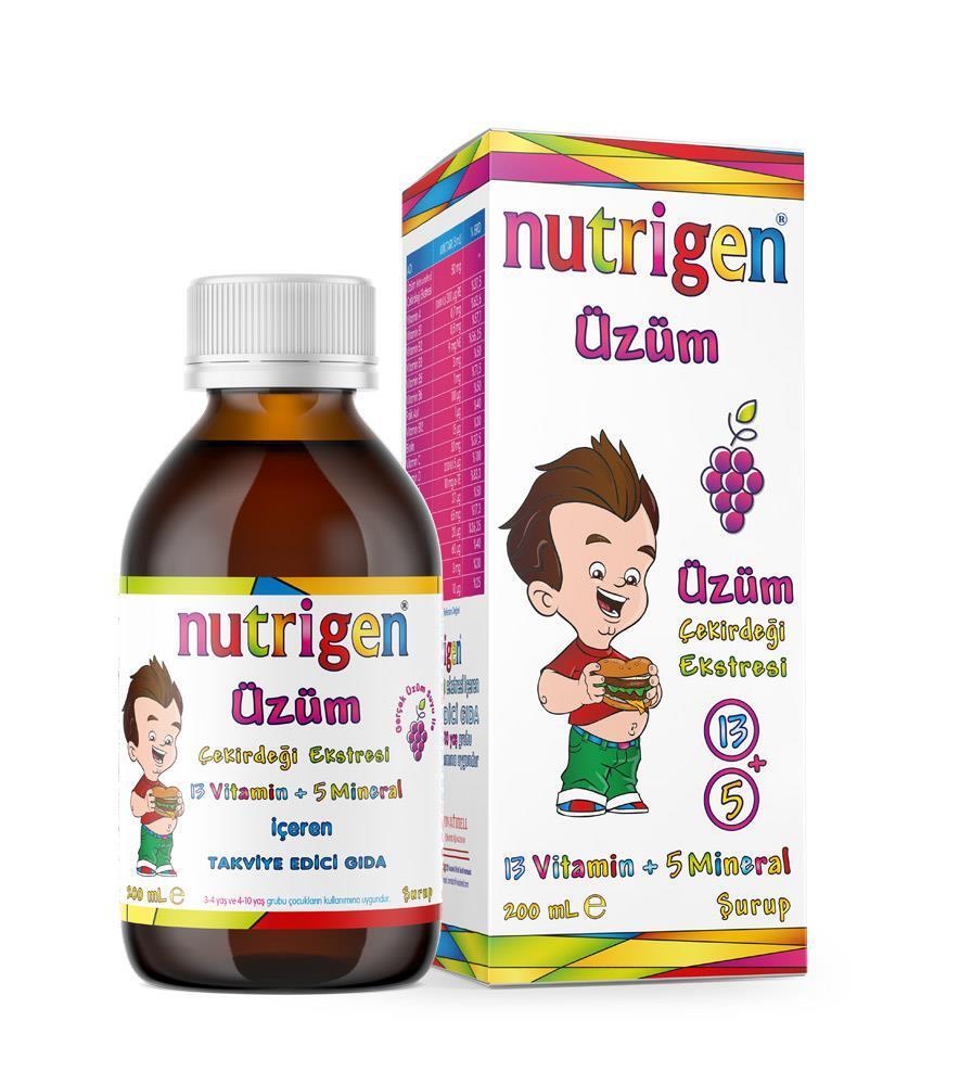 Nutrigen Grape Syrup Supplement for Kids - Natural Health Tonic, 6.76 fl oz