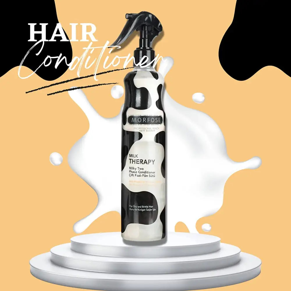 Morfose Milk Therapy Hair Detangler Spray for Women, Leave in Conditioner for Dry Damaged Hair, Heat Protectant Spray, Leave in Conditioner for Curly Hair 13.52 oz / 400 Ml