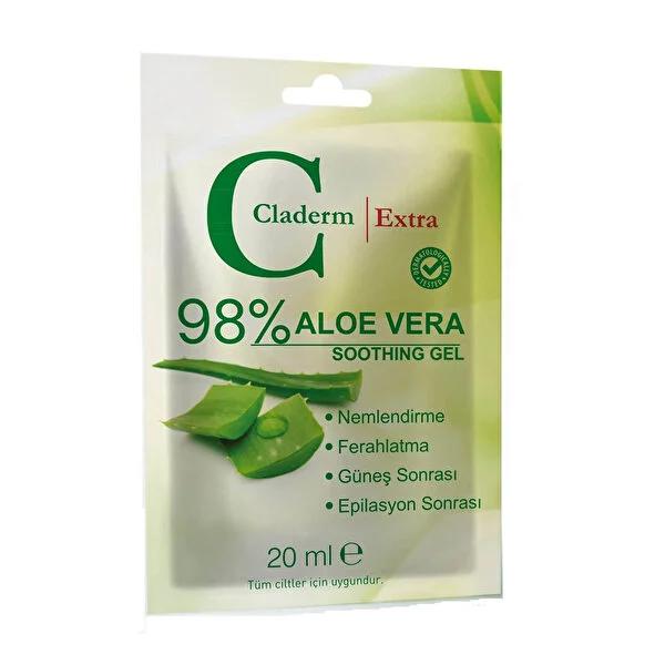Claderm Aloe Vera Jel 20ml - Soothing Natural Skincare for Sensitive Skin, Nourishes and Refreshes