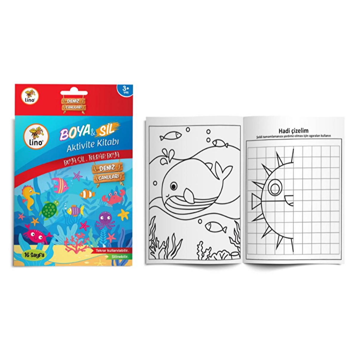 Lino Boya Reusable Underwater Adventure Coloring Book for Kids - Erasable, Washable, & Sustainable Fun.