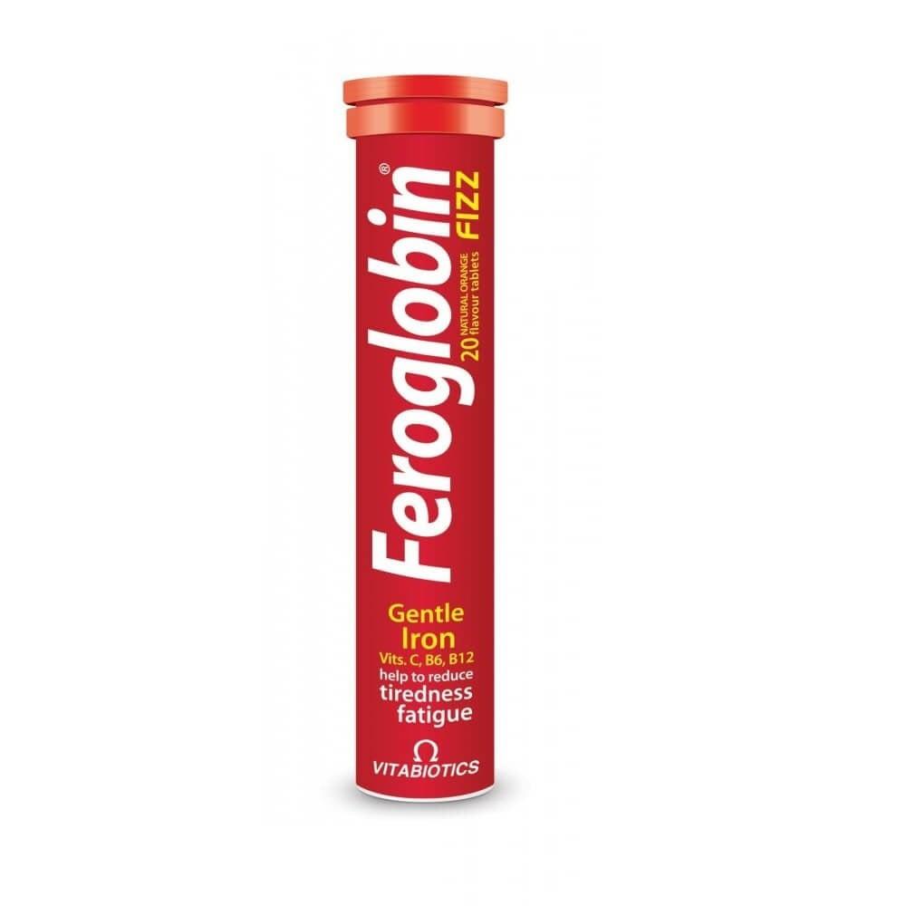 Vitabiotics Feroglobin Fizz Effervescent Tablets - Iron Supplement for Energy & Health