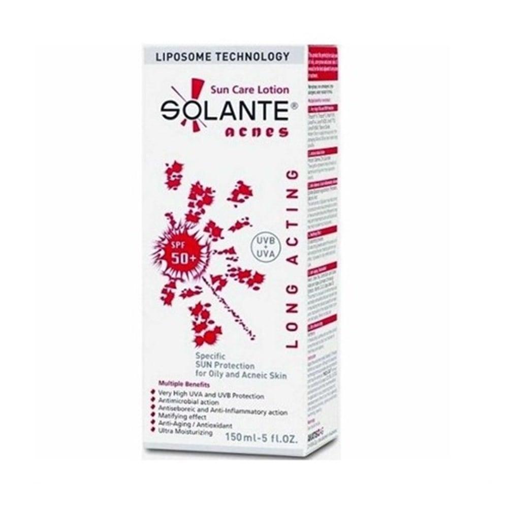 Solante Acnes SPF 50+ Sunscreen Lotion for Oily & Sensitive Skin - Facial & Body Protection
