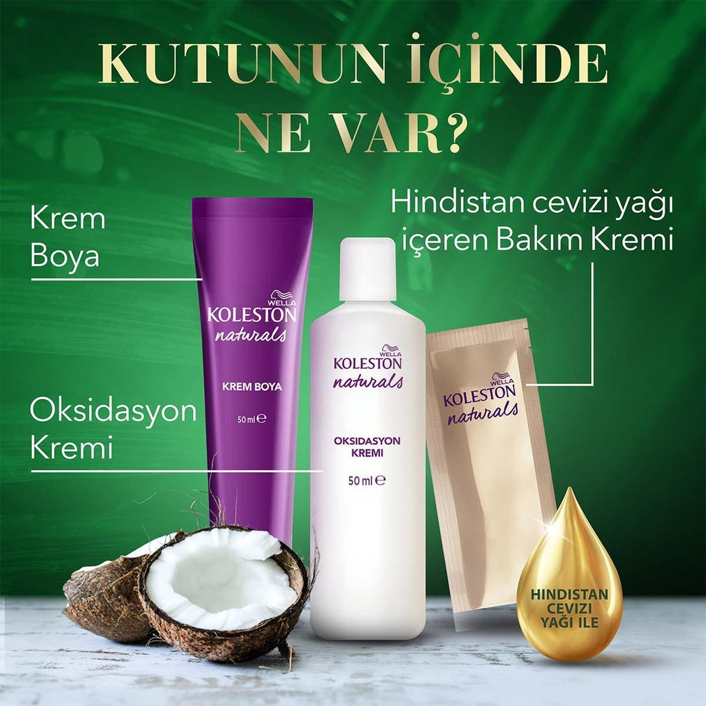 Wella Koleston Naturals 4/0 Coffee Brown Hair Dye: Intense Color, Gray Coverage, Coconut Oil, Permanent Hair Color