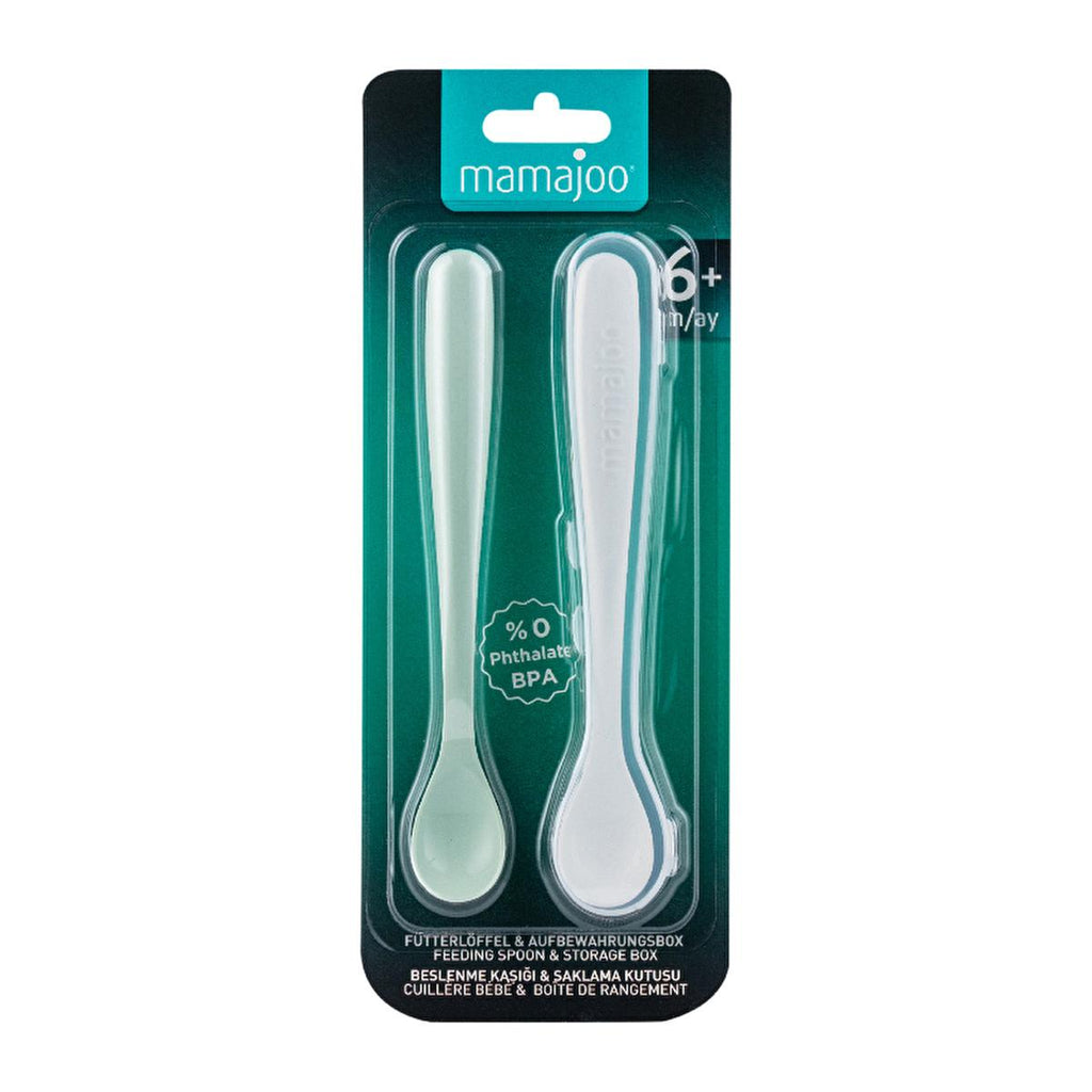 Mamajoo Baby Feeding Spoons with Storage Case - BPA-Free, Ergonomic Design for Safe Feeding