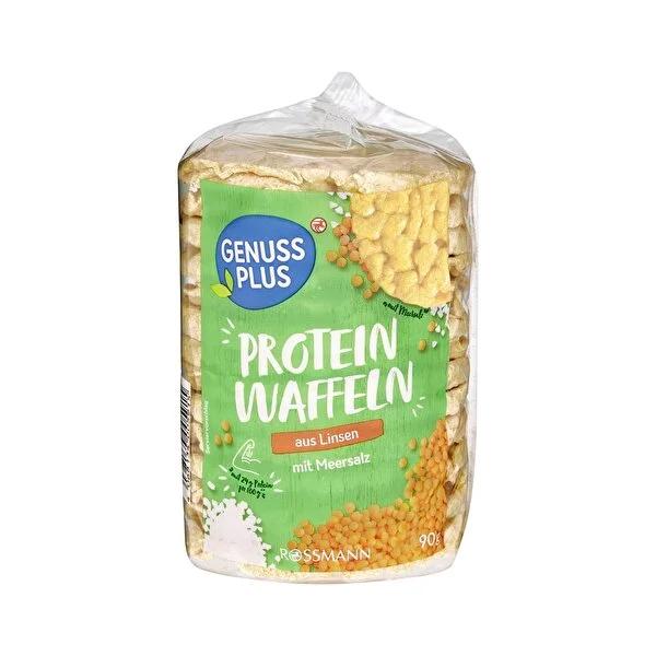 Genuss Plus: Sea Salt Lentil Crisps - High Protein Vegan & Gluten-Free Snack, Healthy Bread Substitute