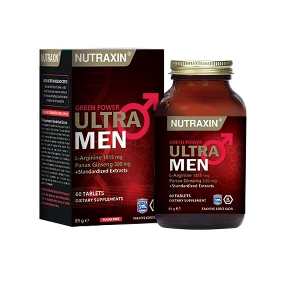 Nutraxin Ultra Men Dietary Supplement for Men - 60 Tablets - Ginseng, Ginger, L-Arginine, Tribulus for Men's Health