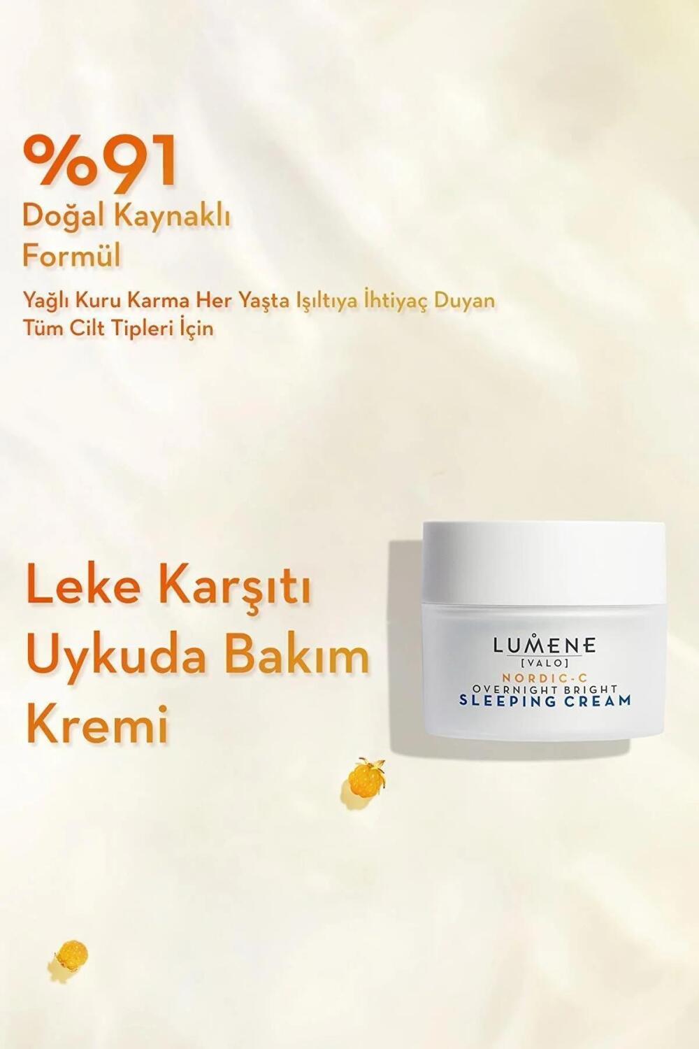 Lumene Overnight Bright Sleeping Cream - Vegan, Paraben-Free, 1.69 fl oz Brightening & Hydrating Night Cream for Dull Skin