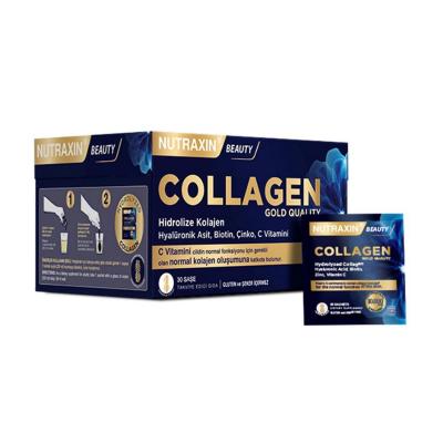 Nutraxin Collagen Gold: 10,000mg Hydrolyzed Collagen, Hyaluronic Acid & Vitamin C - Anti-Aging Skin & Joint Support Supplement, 30 Sachets