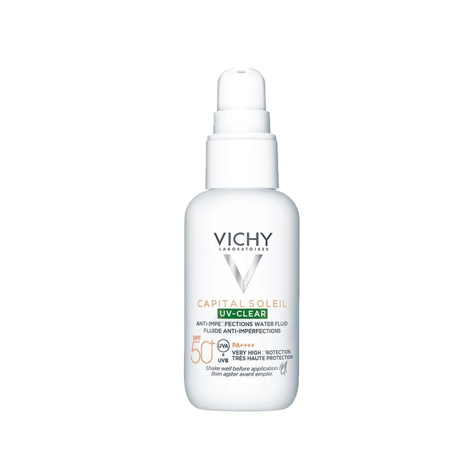 Vichy Capital Soleil UV Clear Spf 50+ Sunscreen for Sensitive Skin - Anti-Oiliness Properties, 40ml