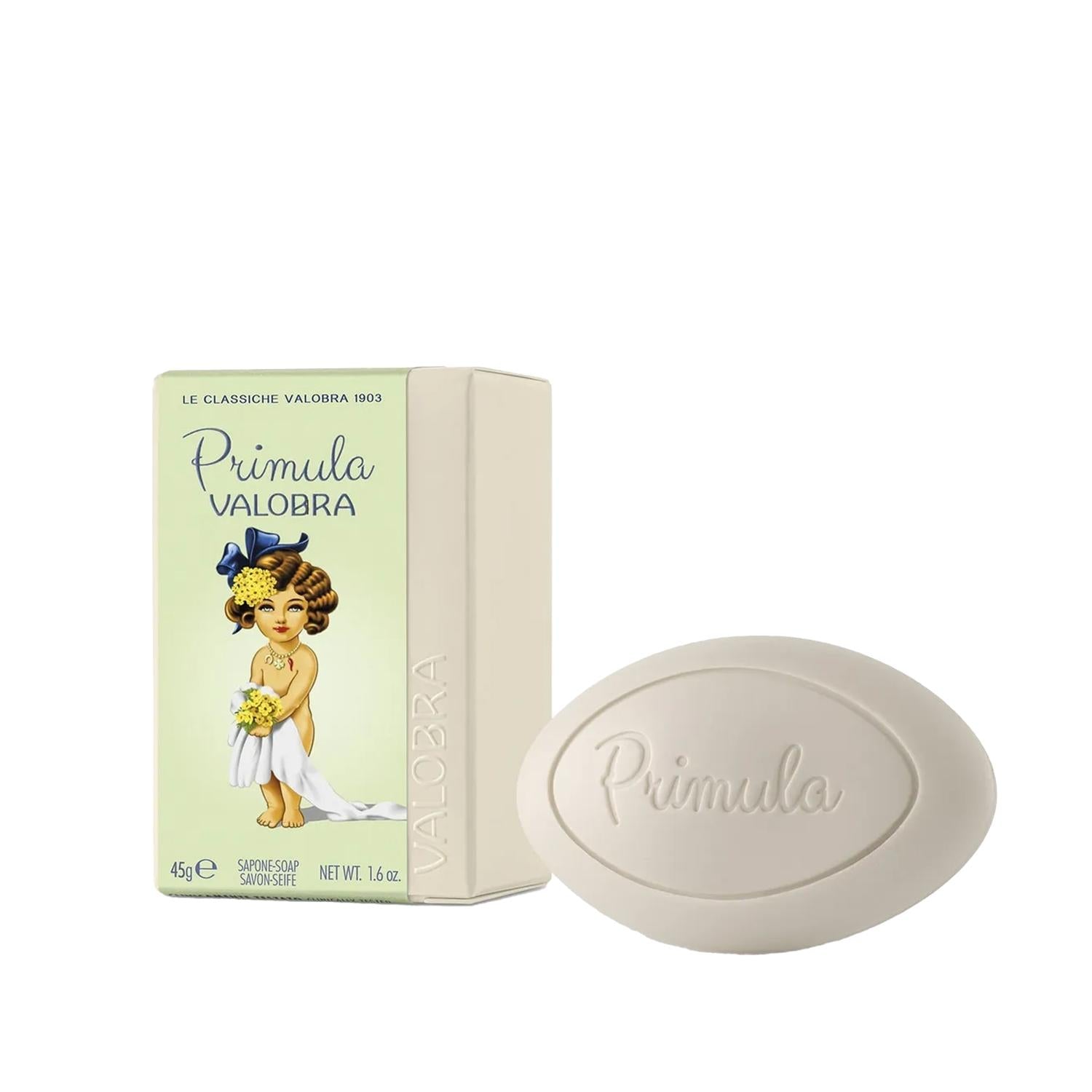 Valobra Primula Sabun Soap - Trusted Brand for Skin Cleansing & Moisturizing - 45g Convenient Travel Size