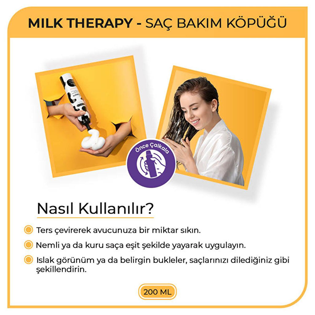 Morfose Milk Therapy Hair Foam - Nourishing & Repairing Hair Care for Dry & Damaged Hair