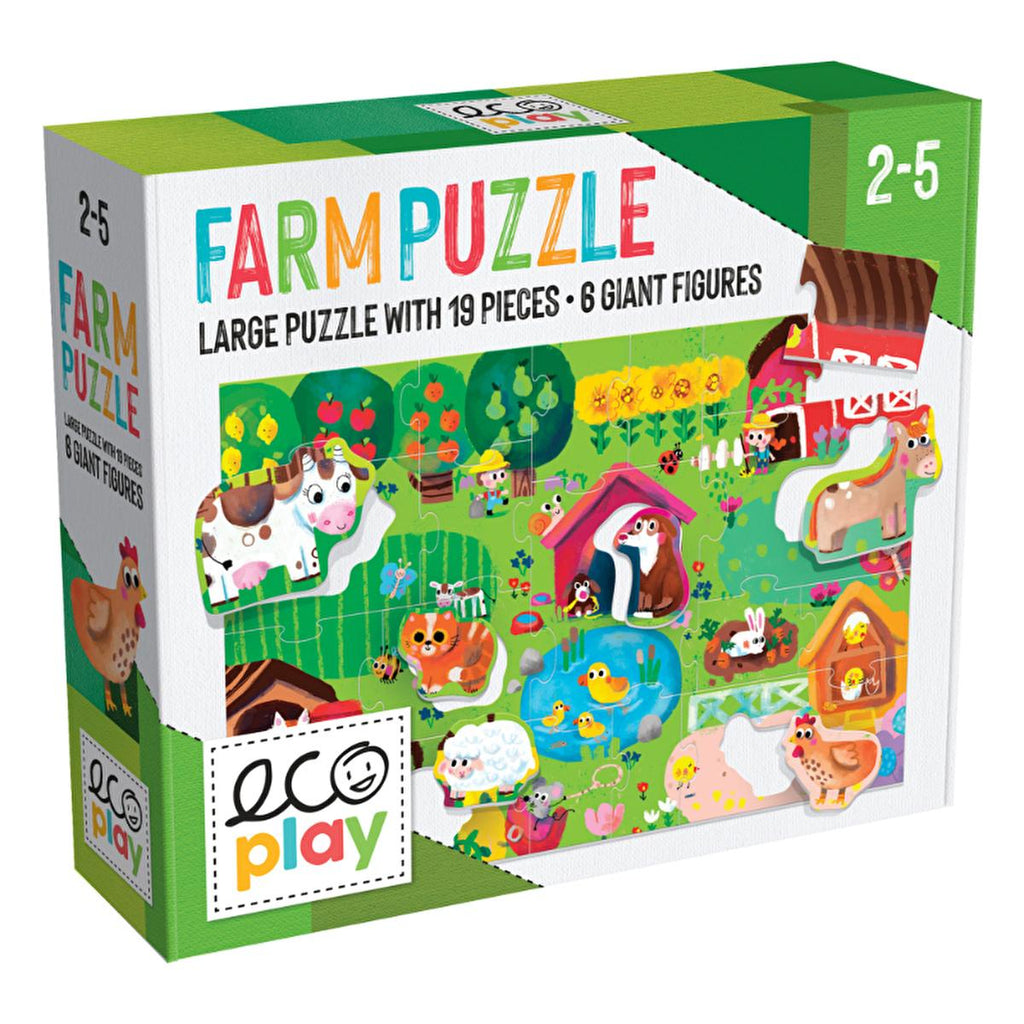 Headu Ecoplay Shaped Puzzle for Children - Farm Themed Educational Toy for Toddlers Aged 2-5 Years