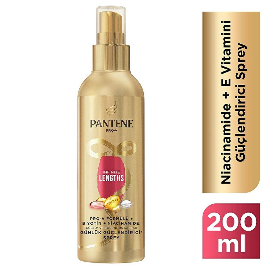 Pantene Infinite Lengths Biotin Hair Strengthening Spray - Leave-In Treatment for Damaged Hair Repair & Long Hair Care