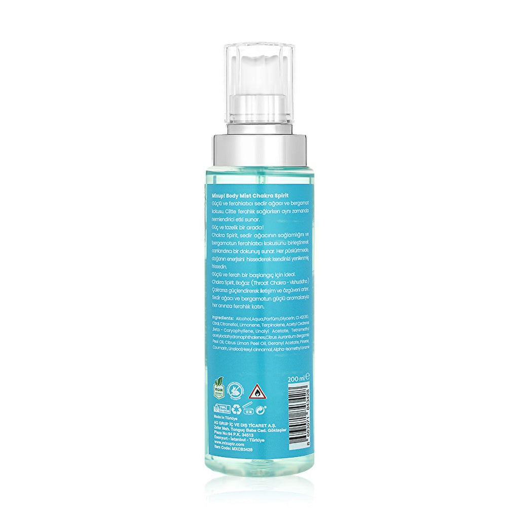 Mixup. Vegan & Cruelty-Free Chakra Spirit Body Spray with Sedir Ağacı & Bergamot - 200ml, Refreshing & Moisturizing