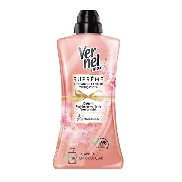 Vernel Supreme Romance: Long Lasting French Perfume Fabric Softener for Soft & Fragrant Laundry