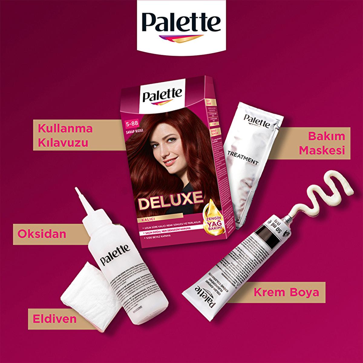Palette Deluxe Şarap Kızılı Hair Dye - Long-Lasting Wine Red Hair Color with Nourishing Properties