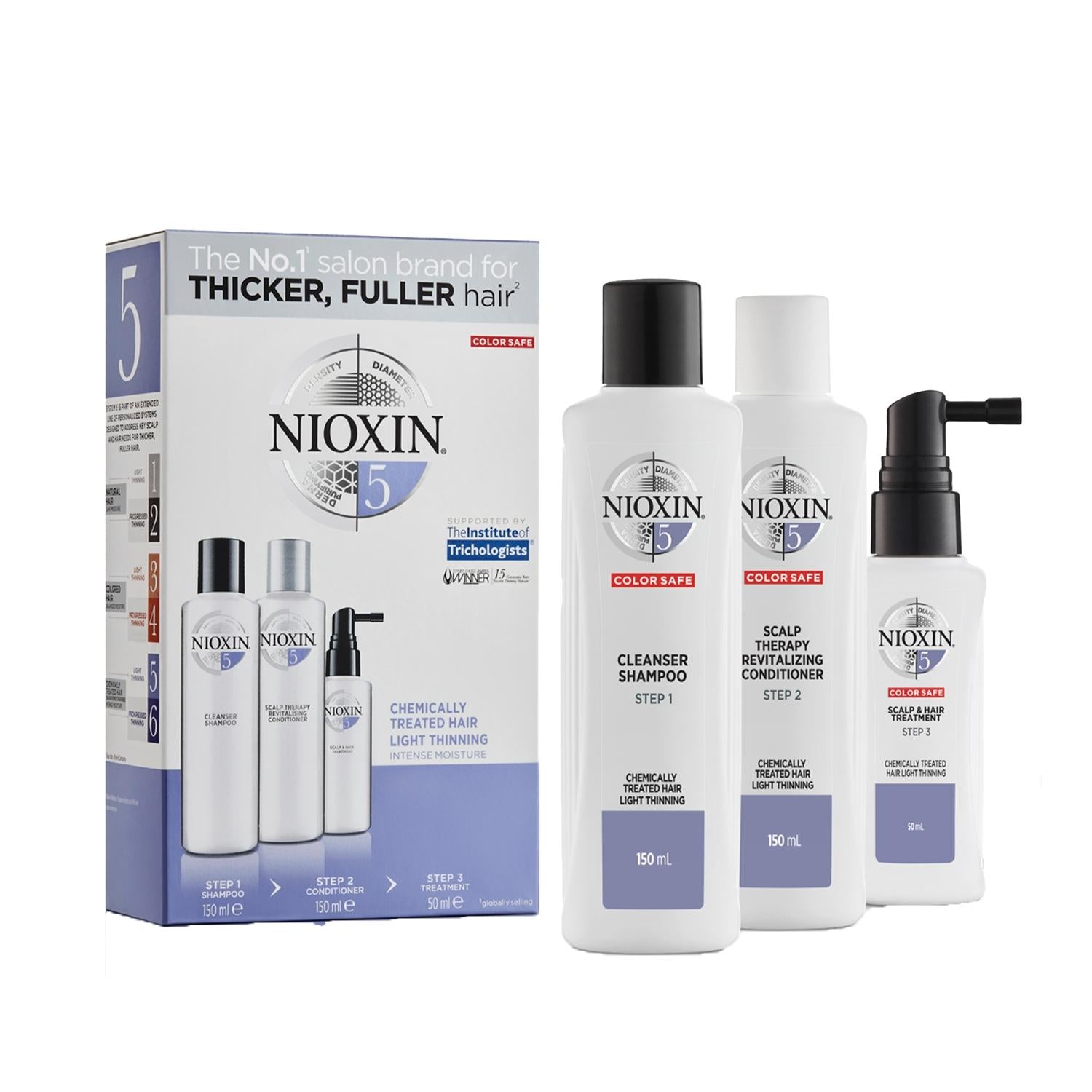 Nioxin Hair Care Set for Chemically Treated Hair - Anti-Hair Loss Treatment & Complete Hair Care Routine