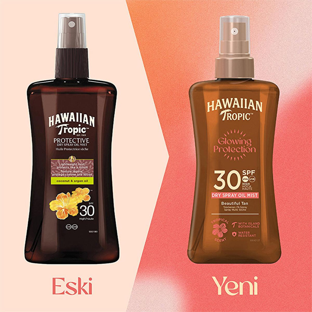 Hawaiian Tropic SPF 30 Dry Spray Sunscreen Oil: Glowing Protection, Vegan, Tropical Scent - UVA/UVB Broad Spectrum - 6.76 fl oz