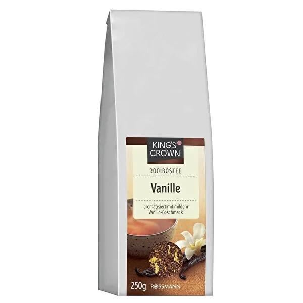 King's Crown Vanilla Flavored Roybos Herbal Tea - 250g | Caffeine-Free, Antioxidant-Rich Specialty Tea